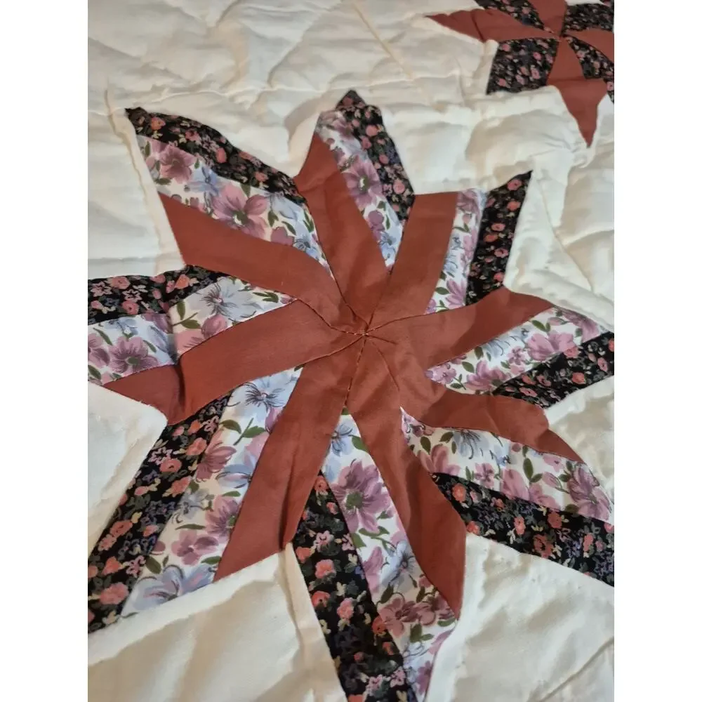 💥 VTG New Quilted ARCH Pillow Sham Barn Quilt 20x26 Cotton Star Set Of 2